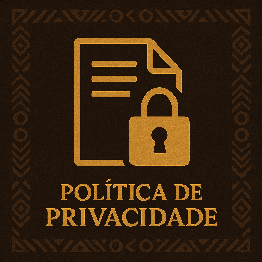 Documento simbólico representando a política de privacidade do site Candomblé Desmistificado