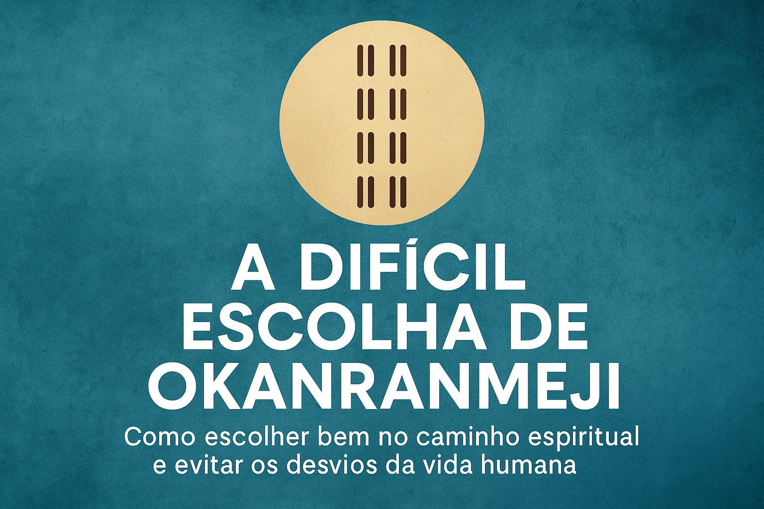 Ilustração em xilogravura representando Okanranmeji — o caminho da escolha e do destino, com dois gêmeos, Exu e Obatalá, simbolizando razão, impulso e dualidade espiritual no Candomblé.